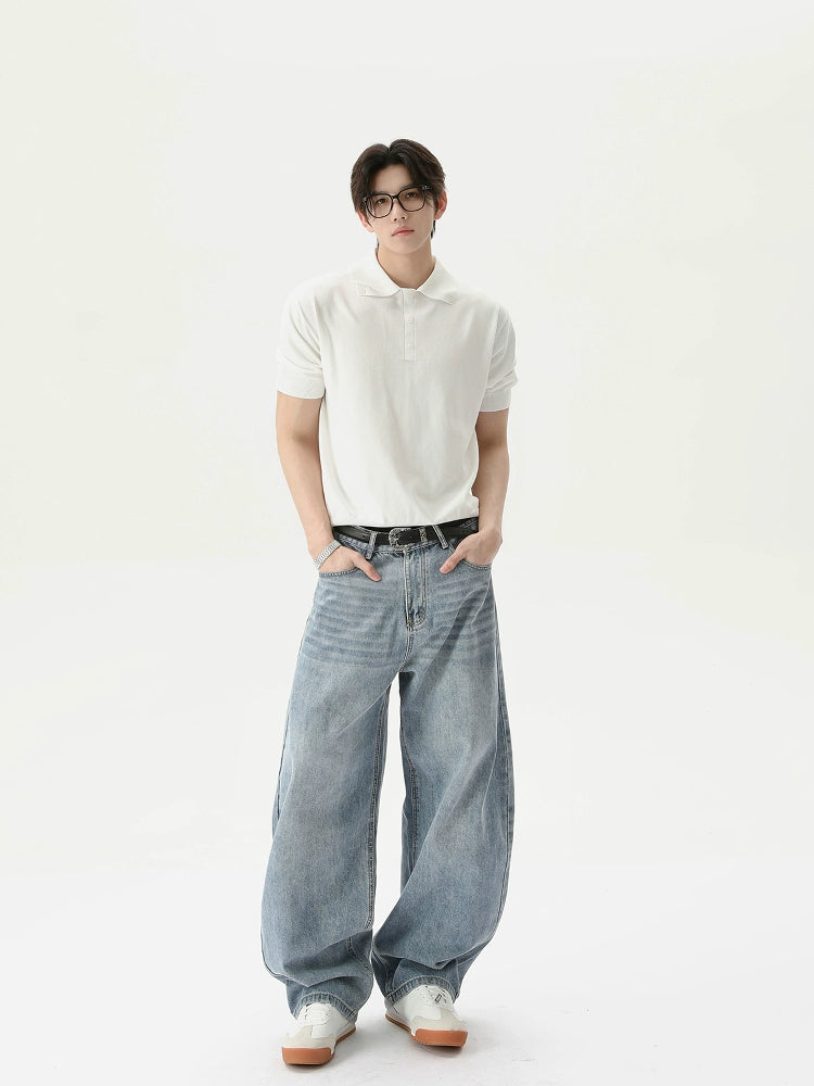 【25s Aug.】Retro Slim Fit Simple Polo Neck T-Shirt