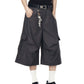 【25s Jul.】Ruched Wide-Leg Cargo Shorts