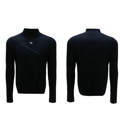 【25s Nov.】High-neck Deconstructed Base Layer High-elastic Metallic T-shirt