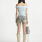 【25s Aug.】Vintage Distressed Shorts with Waist Bag