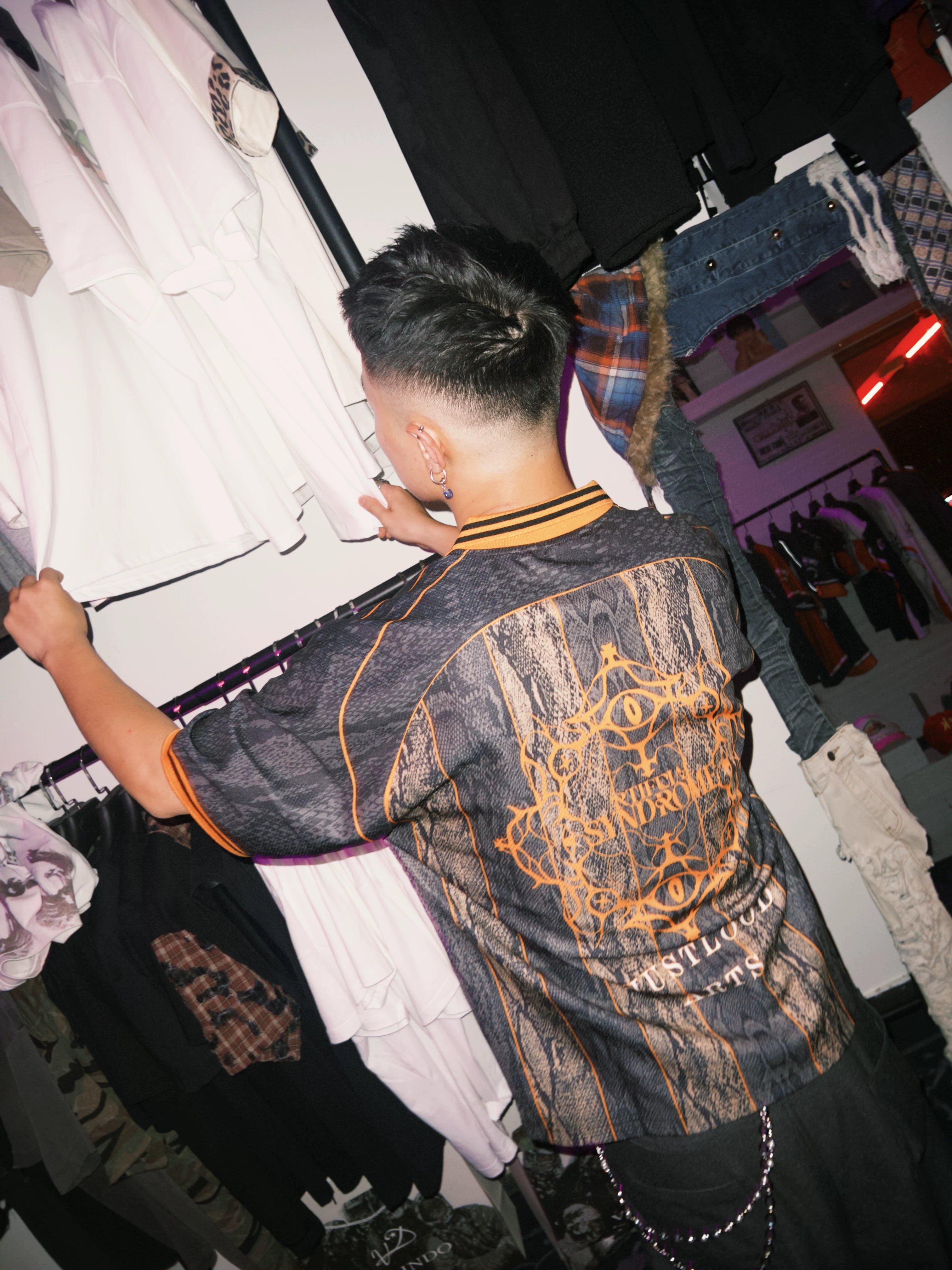 Snake Pattern Polo Jersey Tee