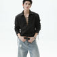 【25s Sep.】Deep V-neck Solid Color Tie-string Shirt