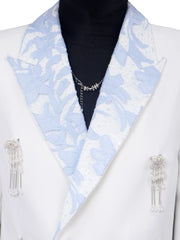 Lace Panel Embellished Blazer