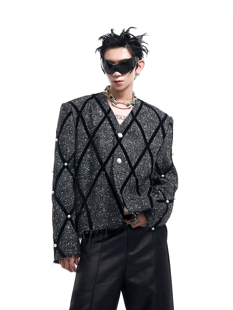 【24s Nov.】V-Neck Tweed Short Jacket