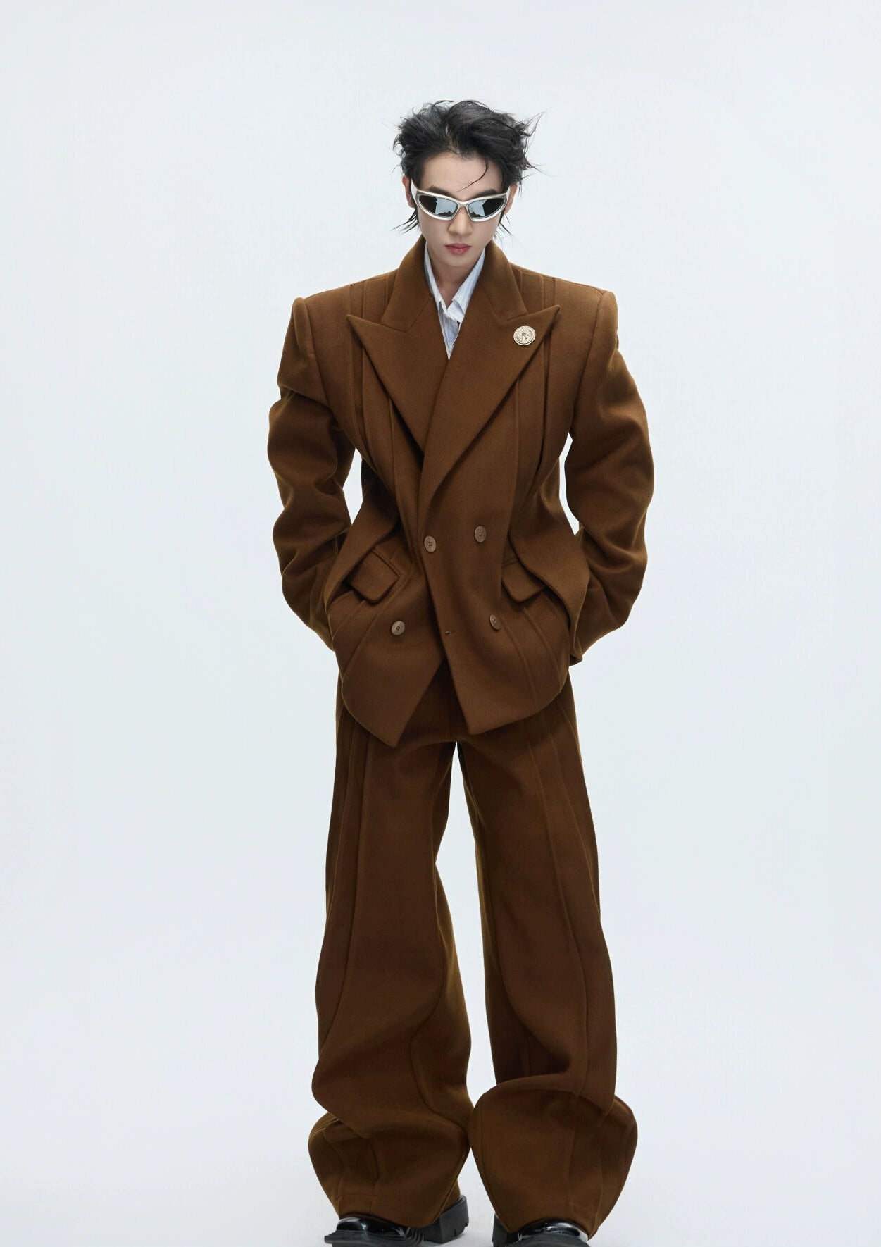 【25s Dec.】Haute Couture Tailored Wool Suit Jacket/ Trousers