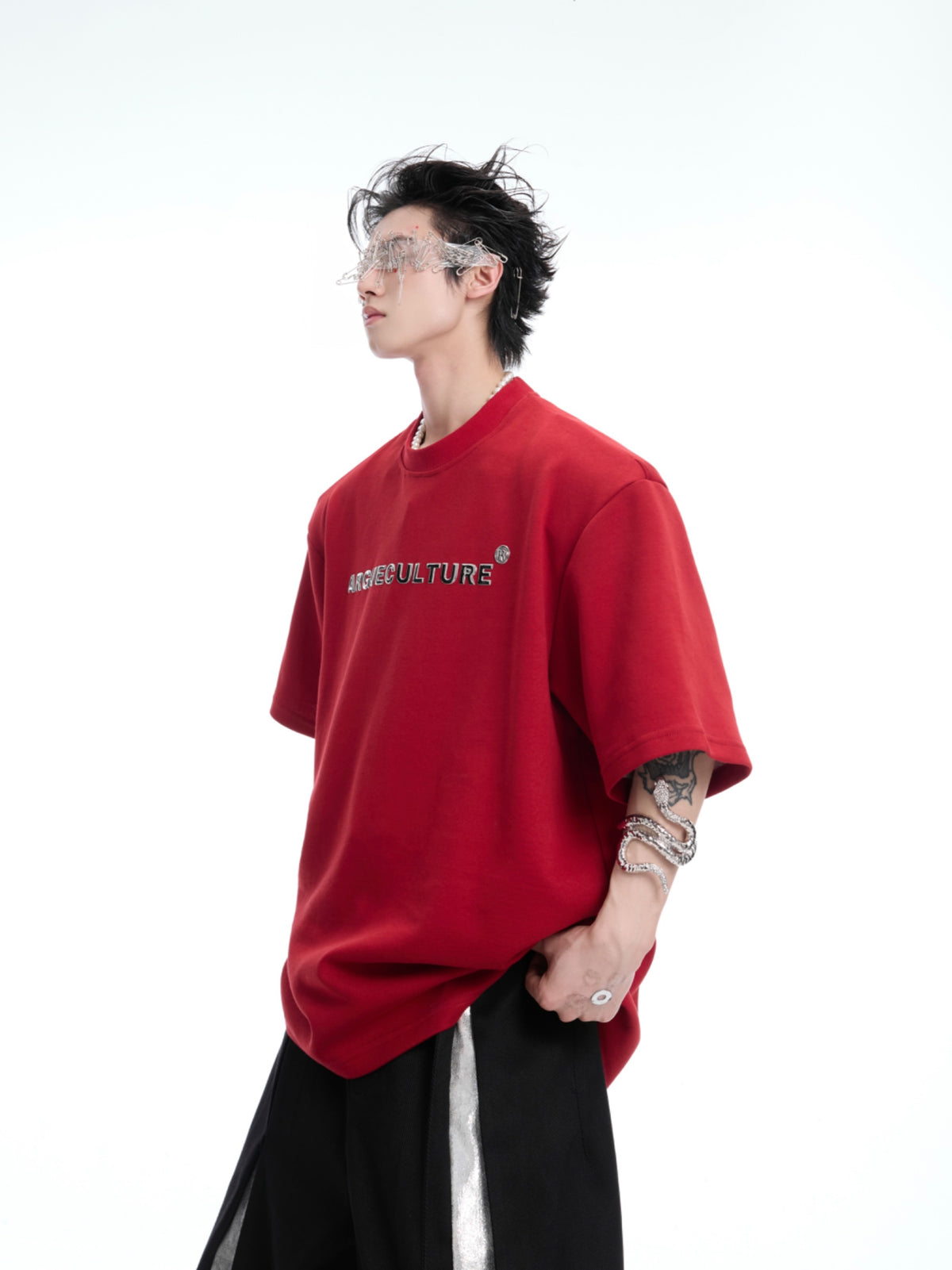 【25s Apr.】Heavy Rivet Spine Embroidered T-shirt