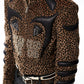【25s Oct.】Leopard Print Leather and Rhinestone Stand Collar Jacket
