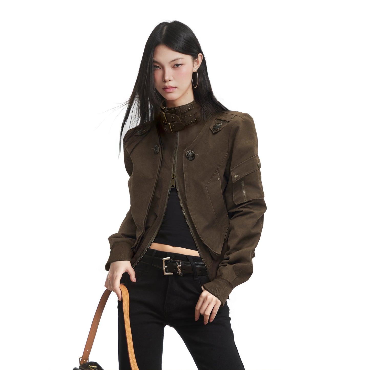 【25s Oct.】Vintage Brown Worker Biker Jacket