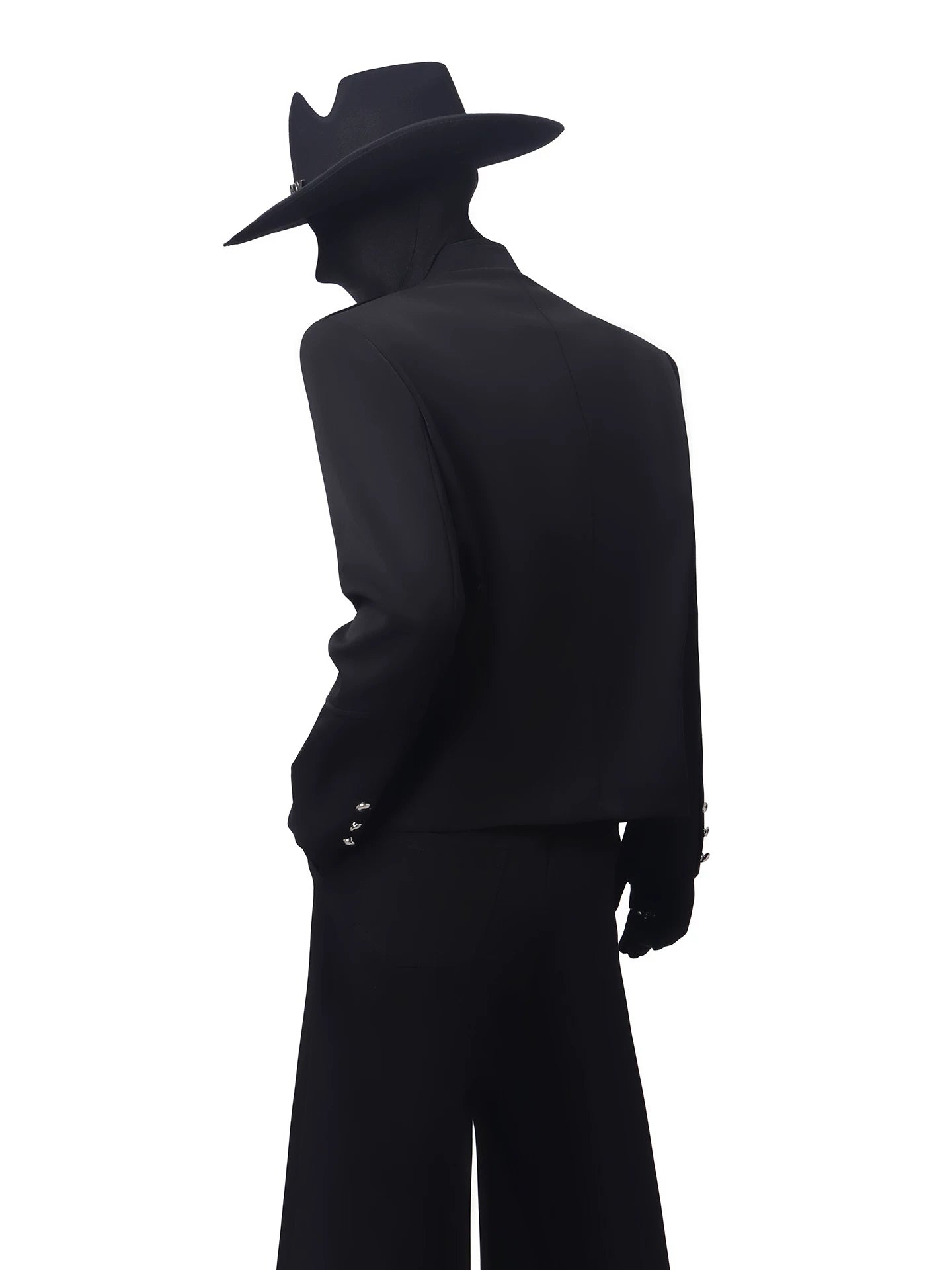 Deconstructed Knight Stand Collar Blazer