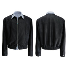 Pearlescent Striped Layered Shirt Jacket