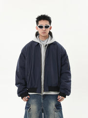 【25s Jul.】Bomber-Style Pilot Jacket with Turn-Down Collar