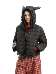 【25s Dec.】Sweet Little Devil Horn Hooded Down Jacket