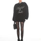 【25s Nov.】Black Beaded Loose-fitting Crew Neck Sweatshirt