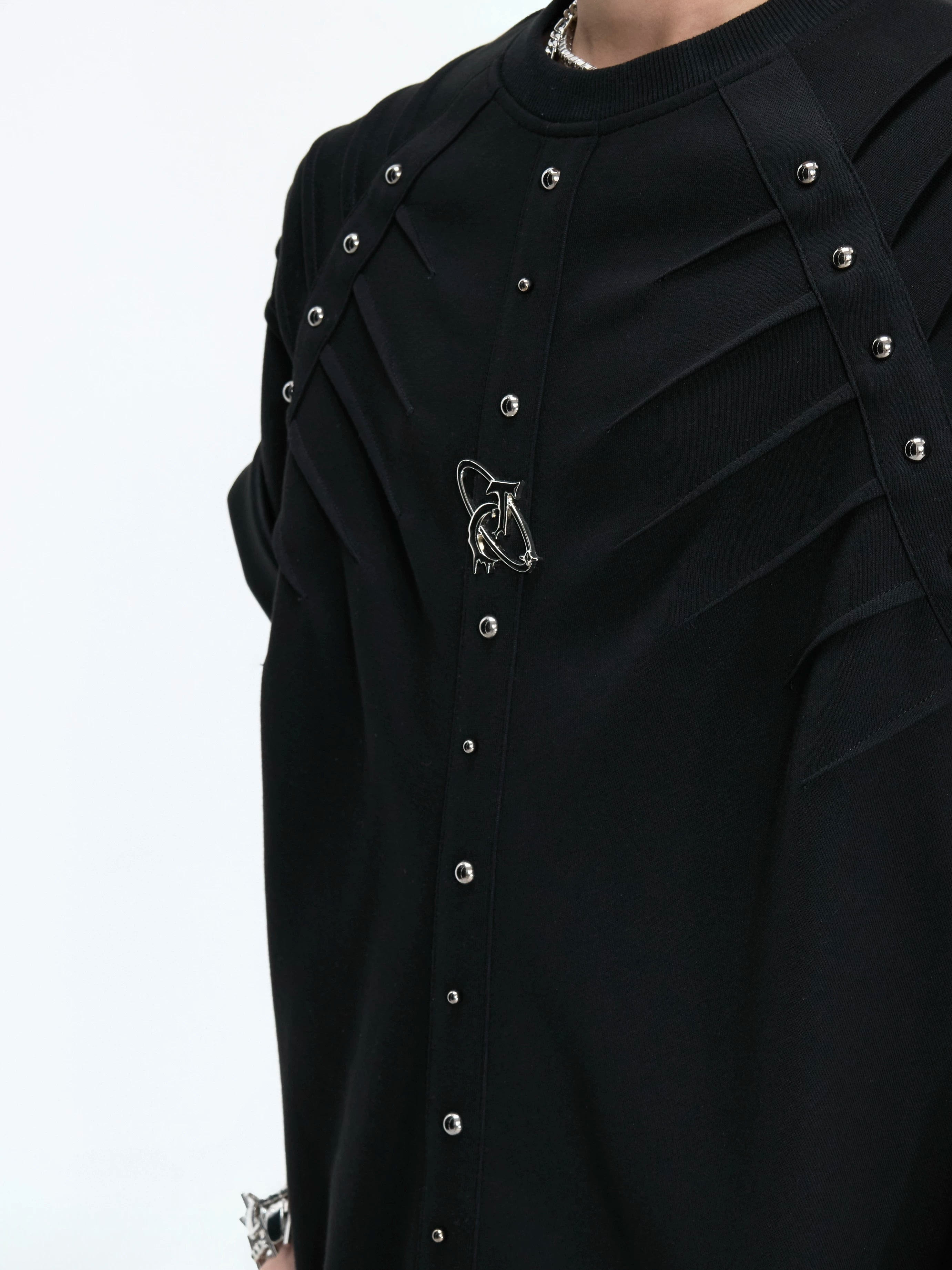 【26s Apr.】Studded Pleated Spine Structure Tee