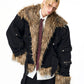 【25s Nov.】Fur-trimmed Denim Batwing Sleeve Jacket