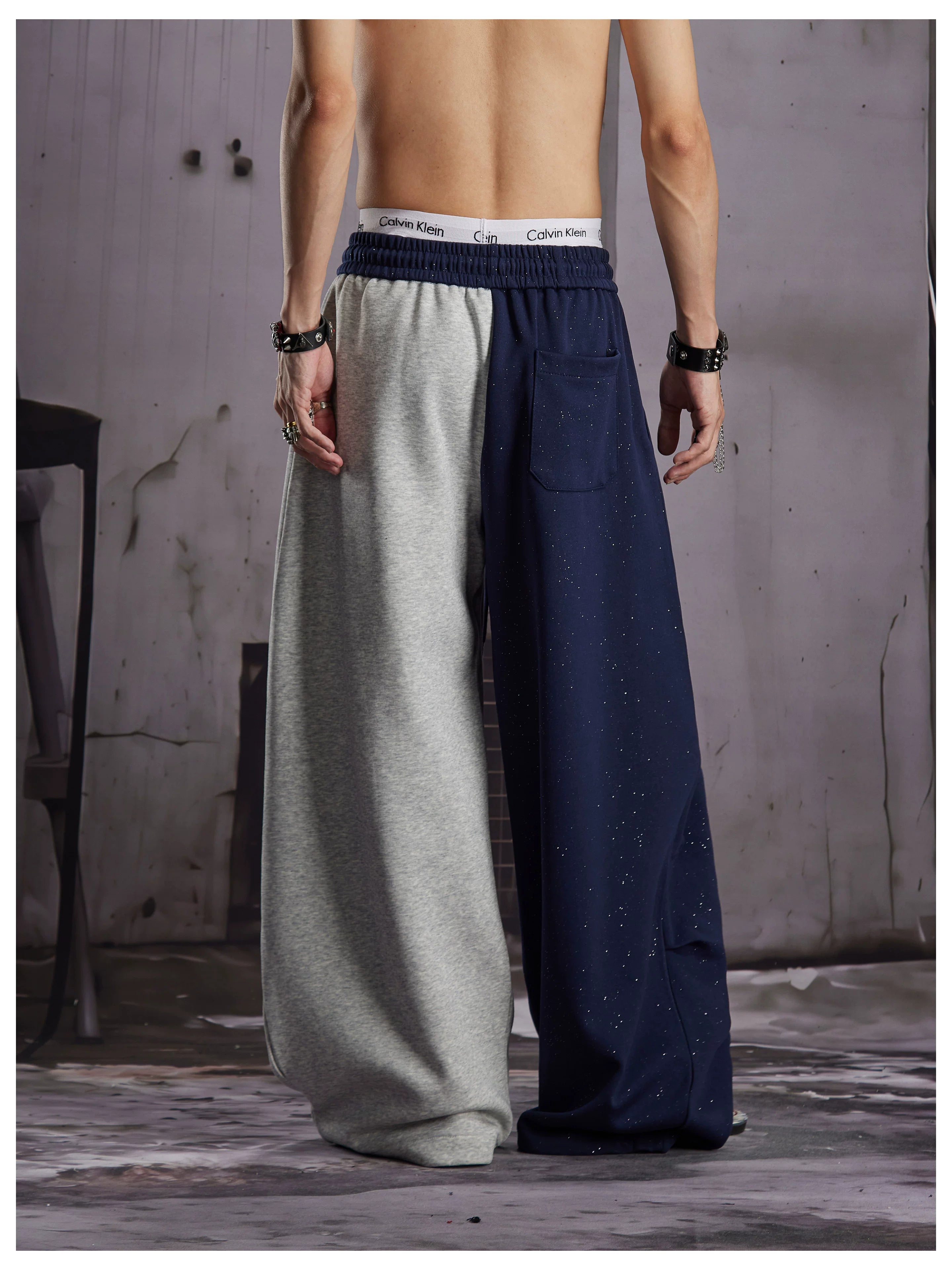 Black Red Contrast Jersey Sweatpants