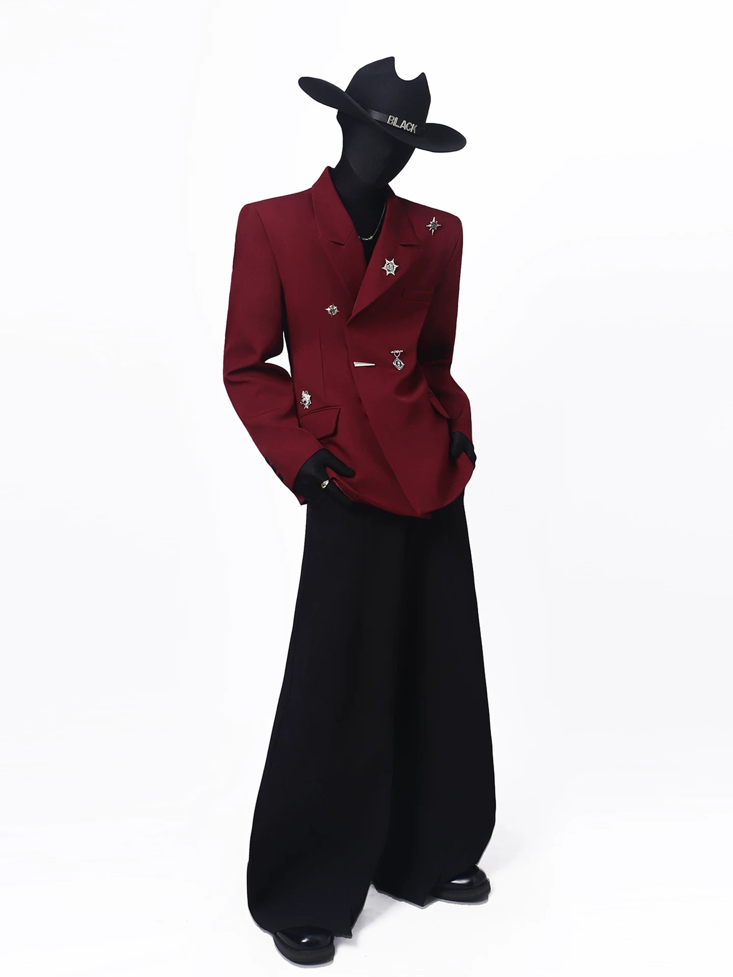 【26s Apr.】Metal-Embellished Waist-Defining Blazer