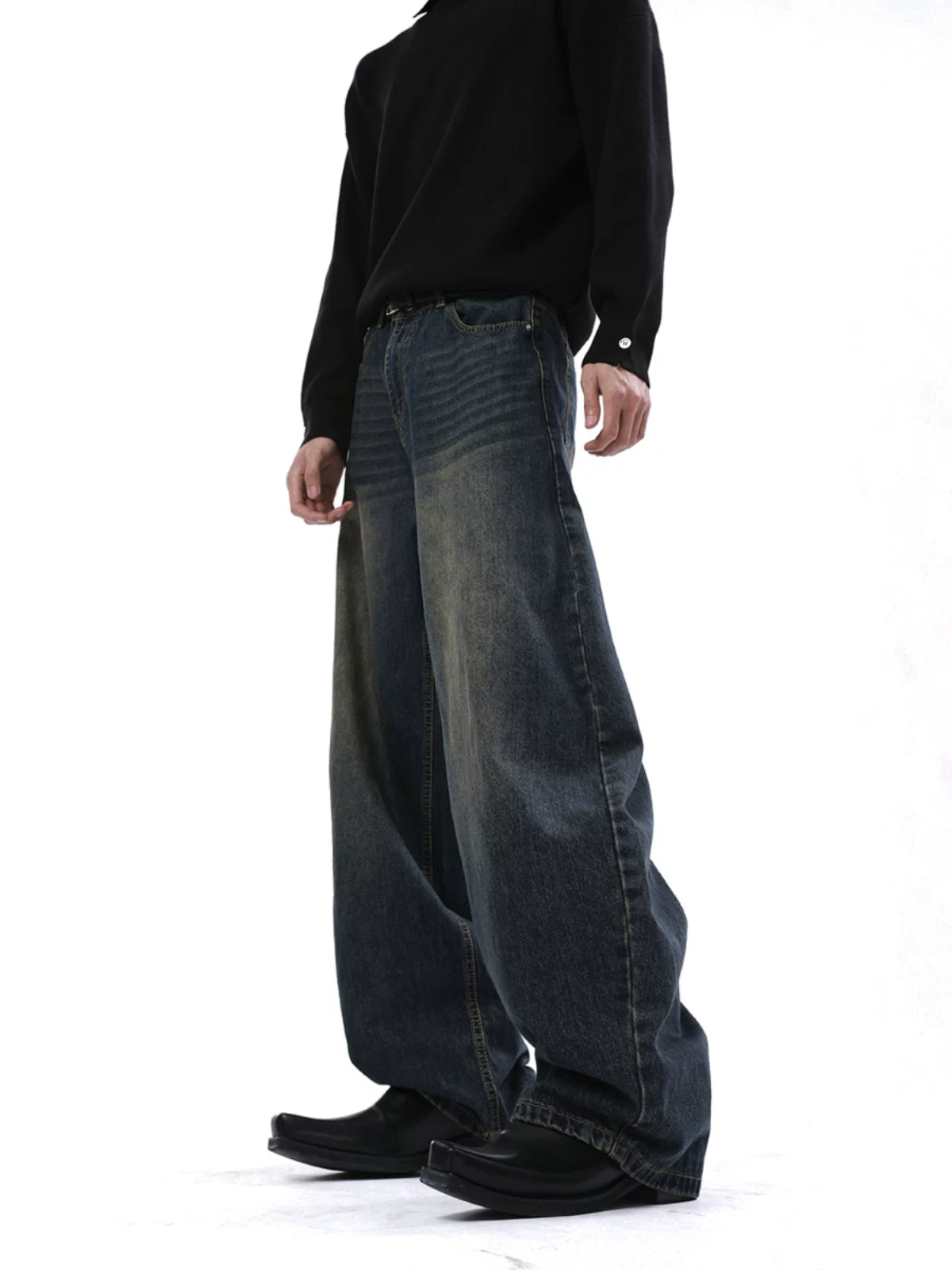 【26s Jan.】Clean-Fit Washed Vintage Straight Denim Pants