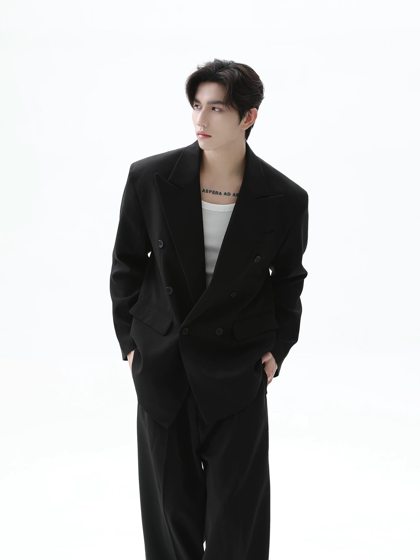 【25s Nov.】Retro V-neck Suit Jacket/Casual Pants