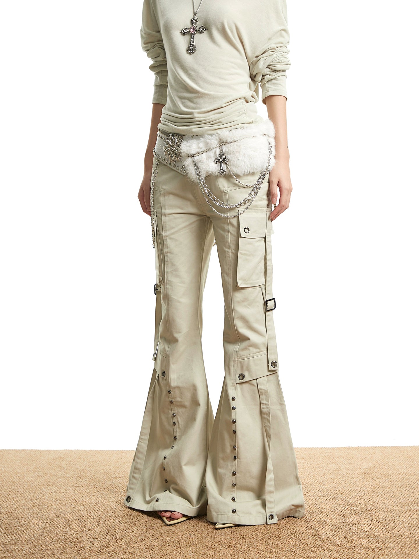 【25s Oct.】Vintage Rivet Line Pocket Jeans