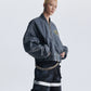 【25s Aug.】Distressed Washed Loose Bomber Jacket