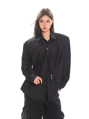 【25s Apr.】Sparkling Rhinestone Ribbon Shirt