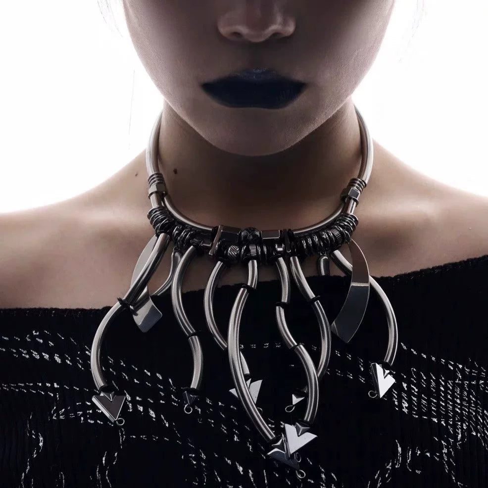 Cyber Gothic Beaded Choker