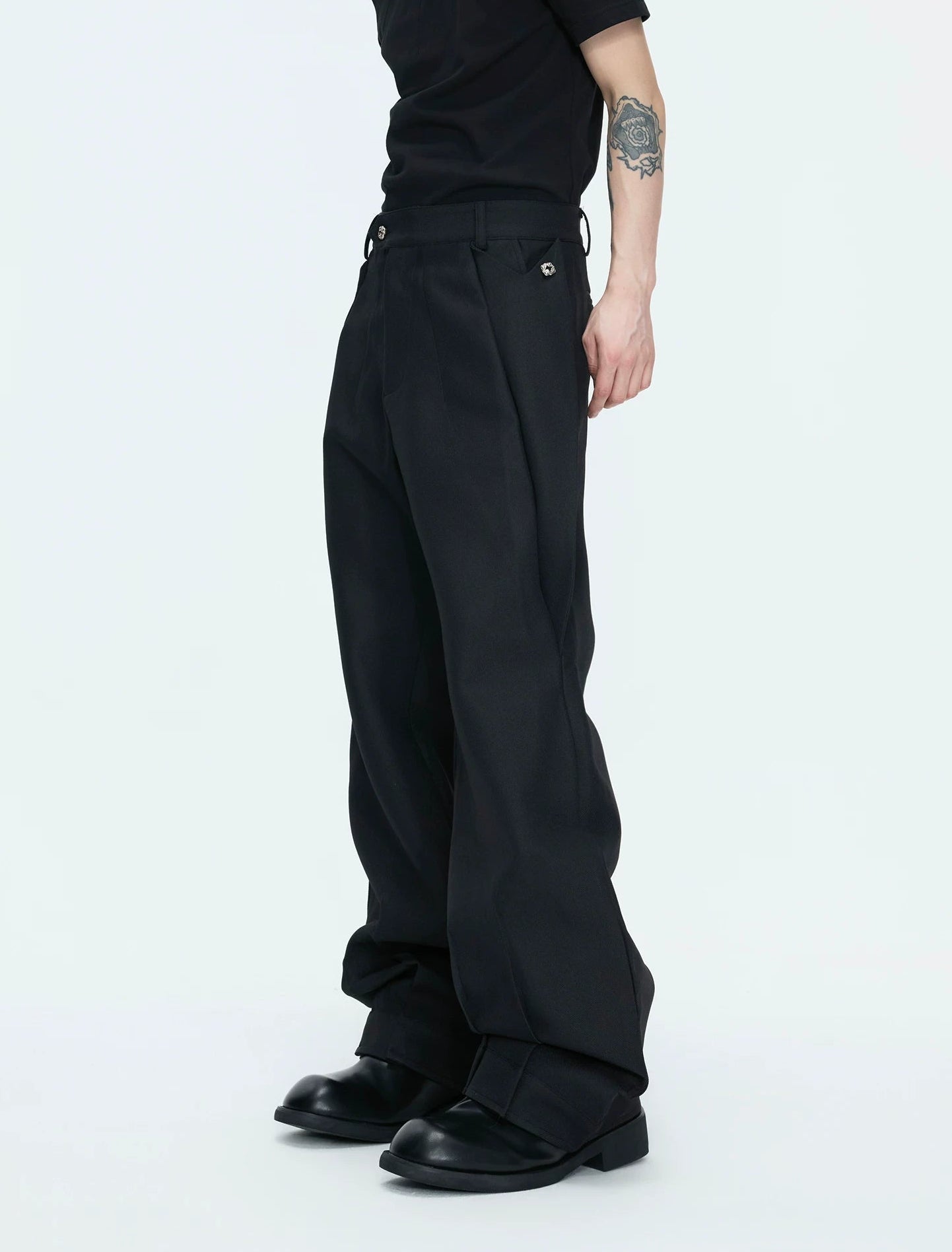 【26s Apr.】Layered Stand Collar V-Neck Structured Jacket / Pants