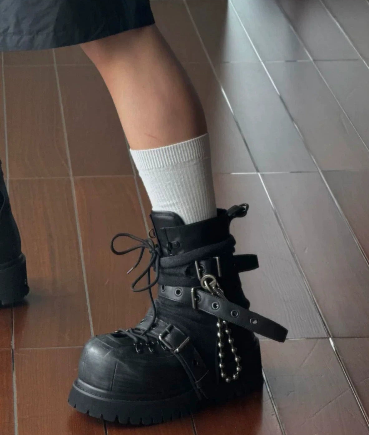 Industrial Platform Combat Ankle Boots