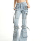 【25s Sep.】Light Blue Faded Flare Wide-Leg Jeans