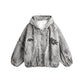 【25s Jul.】Mottled Distressed Striped Cotton Coat