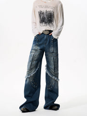 【25s Oct.】Deconstructed and Reconstructed Rivet Design Jeans
