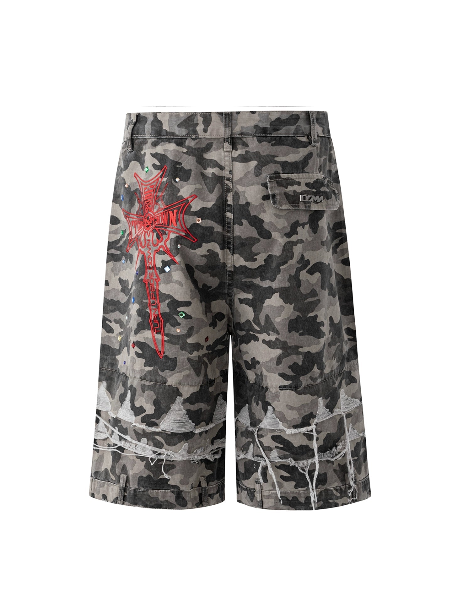 【25s Aug.】Vintage Washed Camo Print Shorts
