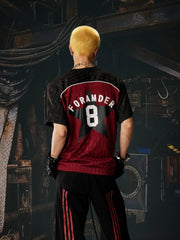 Red Black Contrast Jersey Tee