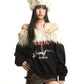 【25s Sep.】Vintage Off-the-shoulder Fur Collar Sweatshirt