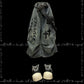 【25s Aug.】Distressed Patchwork Wide-Leg Jeans in Dark Aesthetic