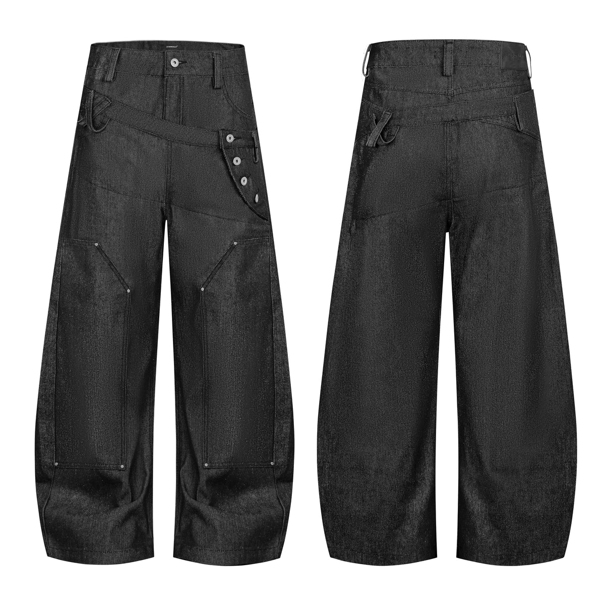 Double Waist Raw Denim Jeans