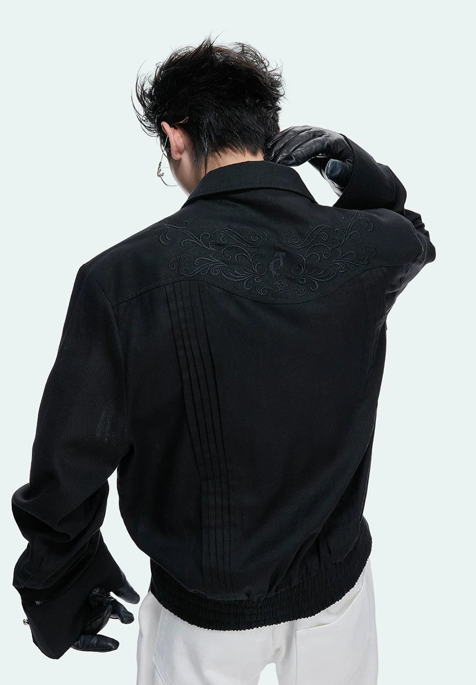 Floral Embroidered Linen Shirt Jacket