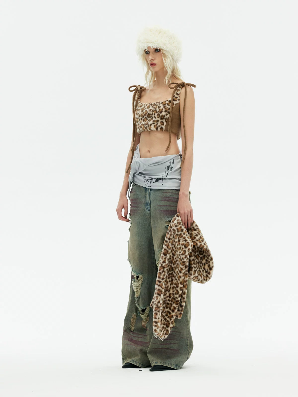 Leopard Print Embroidered Cute Vest