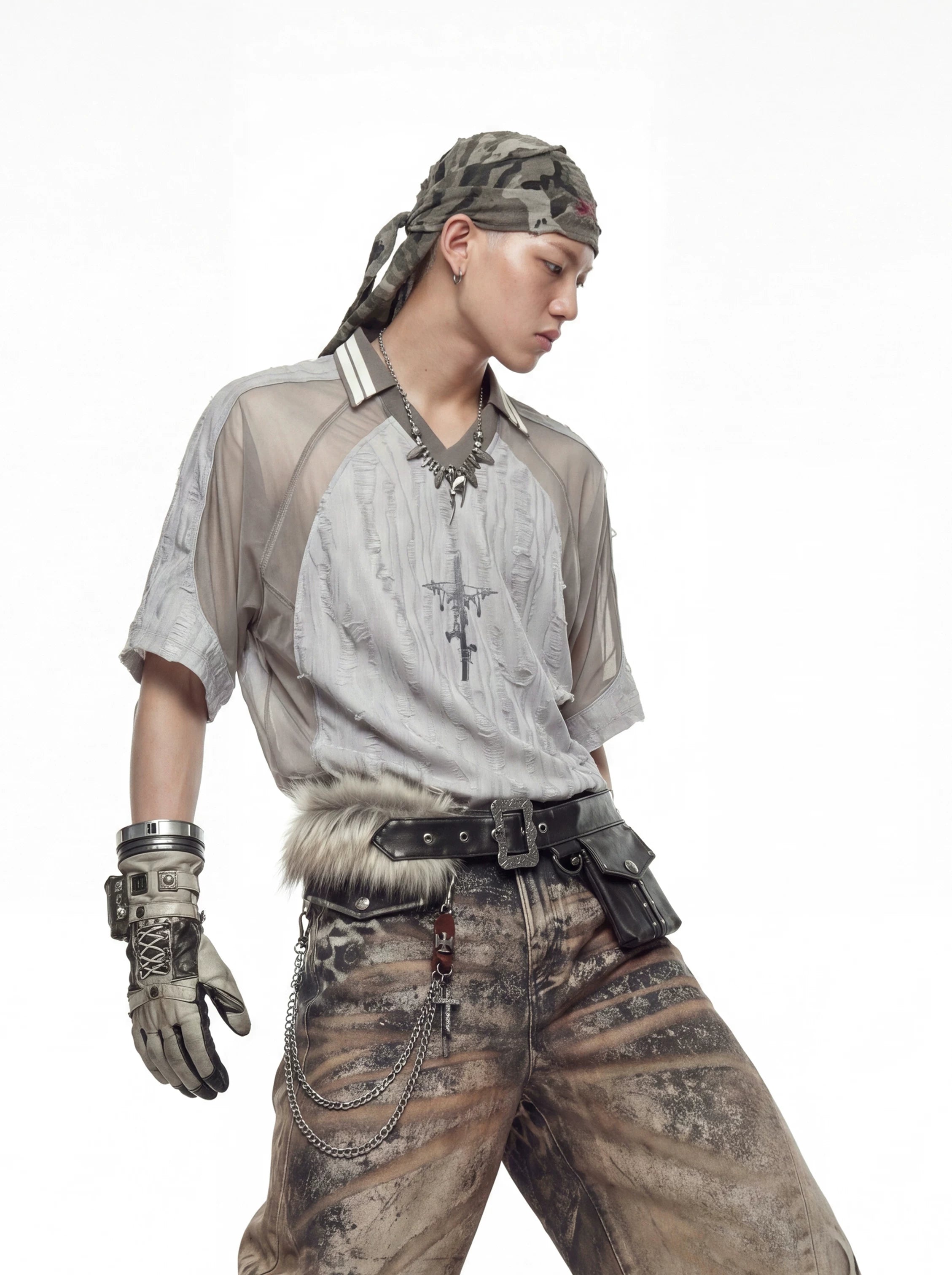 Deconstructed Patchwork Distressed Jersey Tee