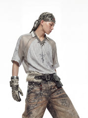 Deconstructed Patchwork Distressed Jersey Tee