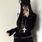 Punk Silver Large Cross Heavy Industry Necklace