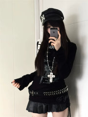 Punk Silver Large Cross Heavy Industry Necklace