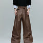 【25s Oct.】High-rise Smooth Fabric Pleated Trousers