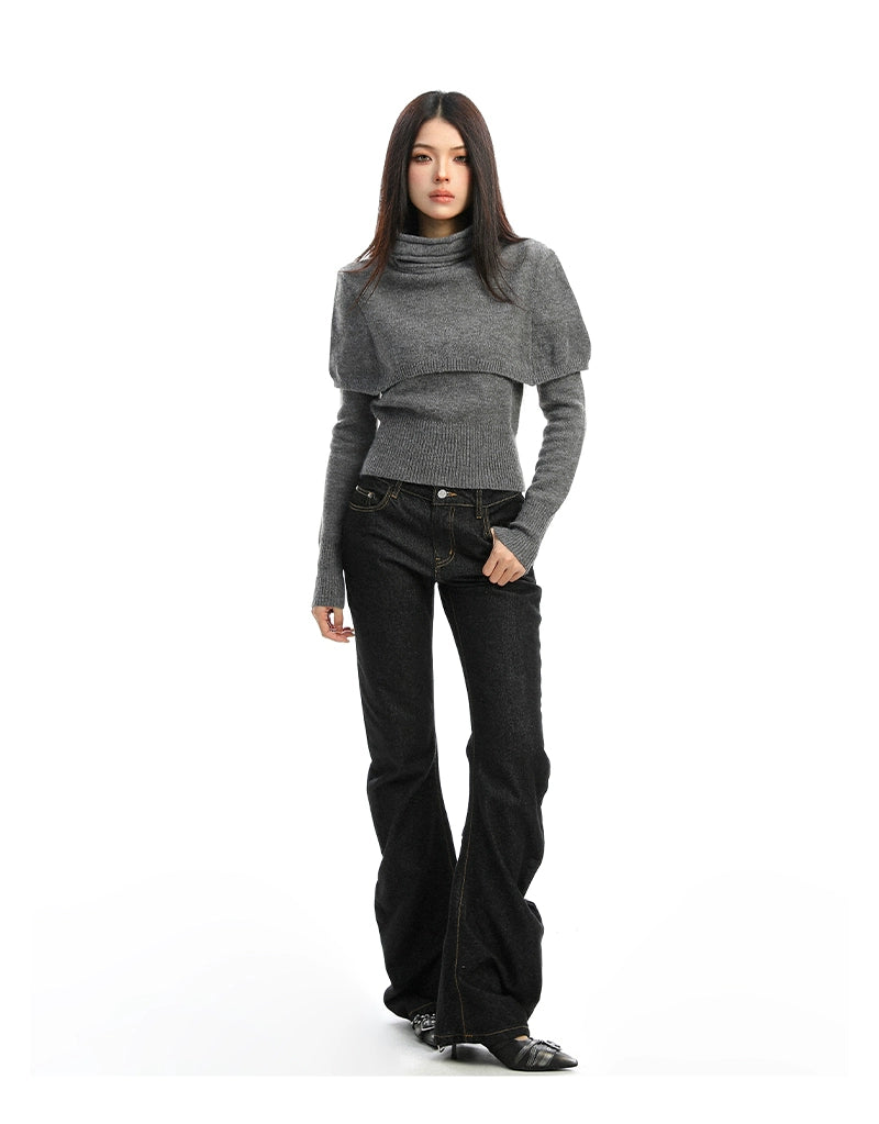 【25s Dec.】Detachable Cape Shawl Sweater