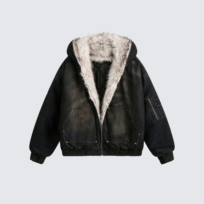 【25s Jul.】High Street Winter Plush Cotton Coat