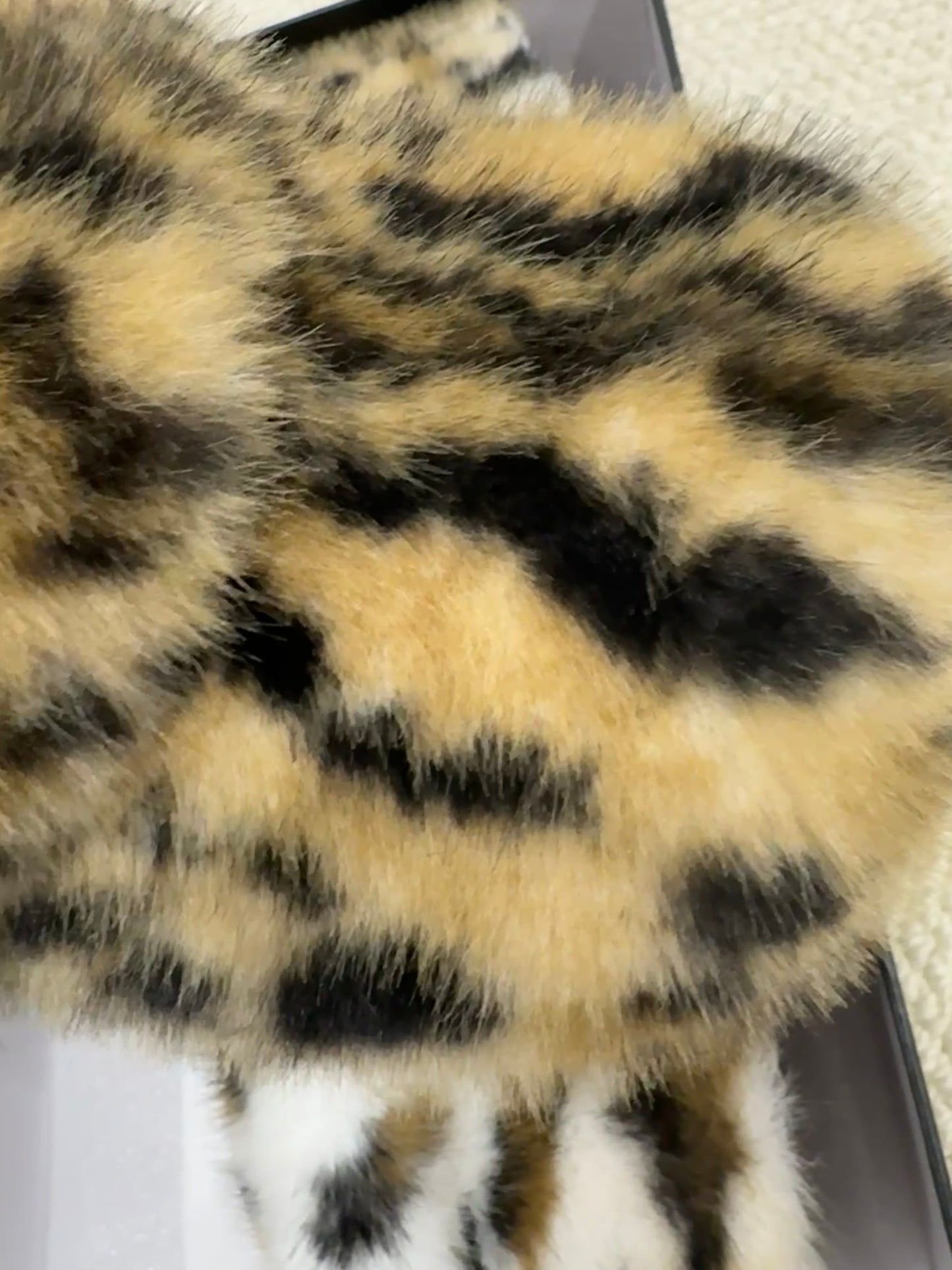 Leopard Print Fur Slippers(Shoes)