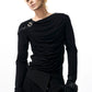 【25s Oct.】Pleated Leather Long-sleeved Bottoming Shirt