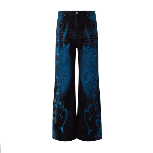 【25s Jul.】Flame Gradient Straight Jeans