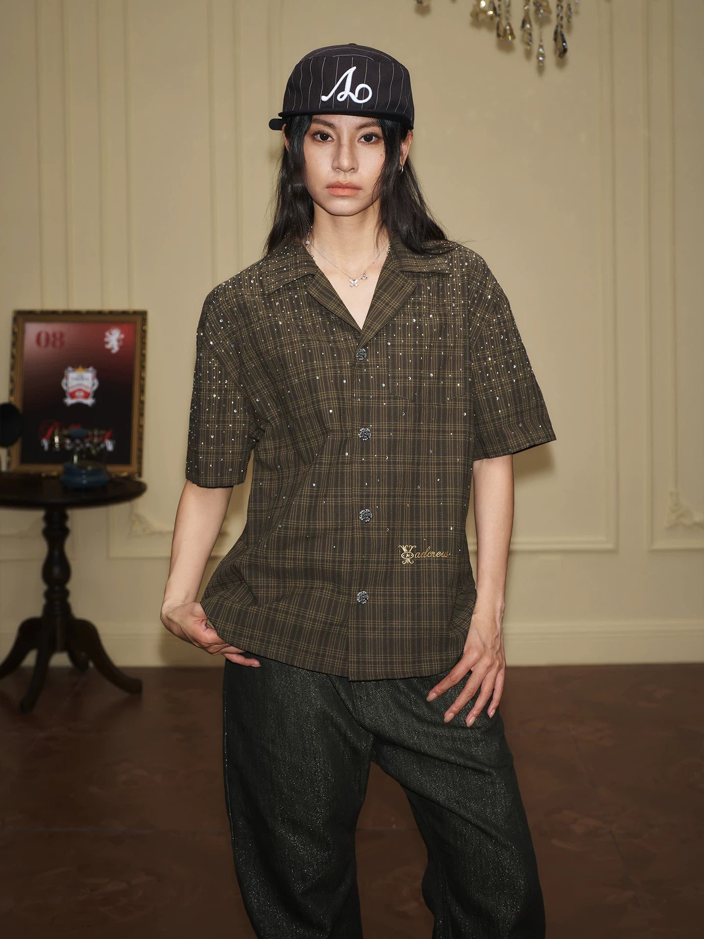 Galaxy Crystal Plaid Shirt